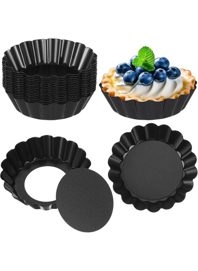 ChicAbode 6 Pcs Egg Tart Molds, 3inch Mini Tart Pans with Removable Bottom, Nonstick Round Mini Pie Pans, Bakeware Carbon Steel Mold for Pies - Image 1